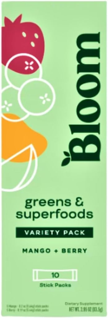 Mango & Berry Superfood Powder Sticks - 10 Count (Mango & Berry Flavour, Variety, 2.95 oz)