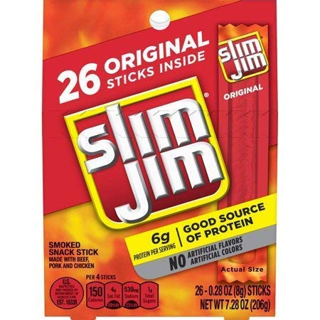 4 Set- Slim Jim Original Flavor, .28 Oz. 26-Count, 7.28 Oz. (Pack of 1)