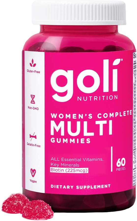 Goli® Women’s Multivitamin Gummies - 60 Count - All 13 Essential Vitamins, and Key Minerals - Kosher, Gluten-Free, Vegan, and Non-GMO.