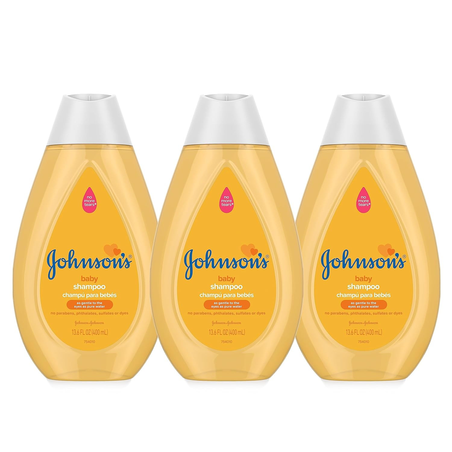 Johnson's Baby Shampoo with Tear-Free Formula, Shampoo for Baby's Delicate Scalp & Skin, Gently Washes Away Dirt & Germs, Paraben-, Phthalate-, Sulfate- & Dye-Free, 13.6 fl. oz, Pack of 3