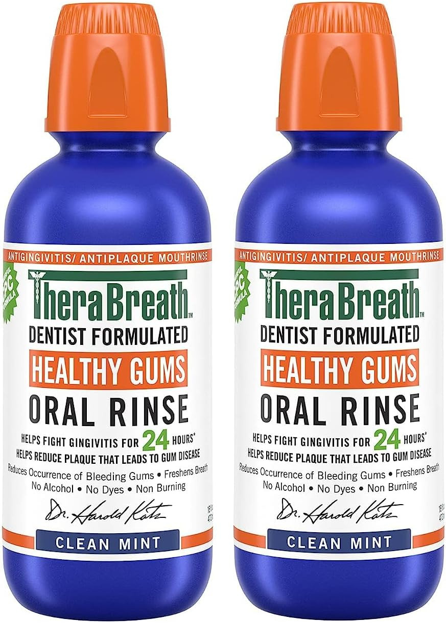 TheraBreath Healthy Gums Oral Rinse Clean Mint Flavor 16 fl oz 473 ml