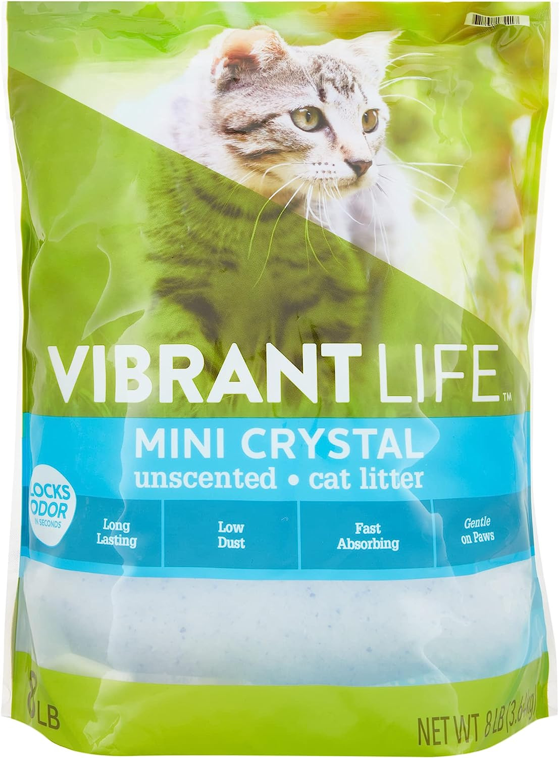MUHU Vibrant Life Mini Crystal Unscented Cat Litter, 8 lb