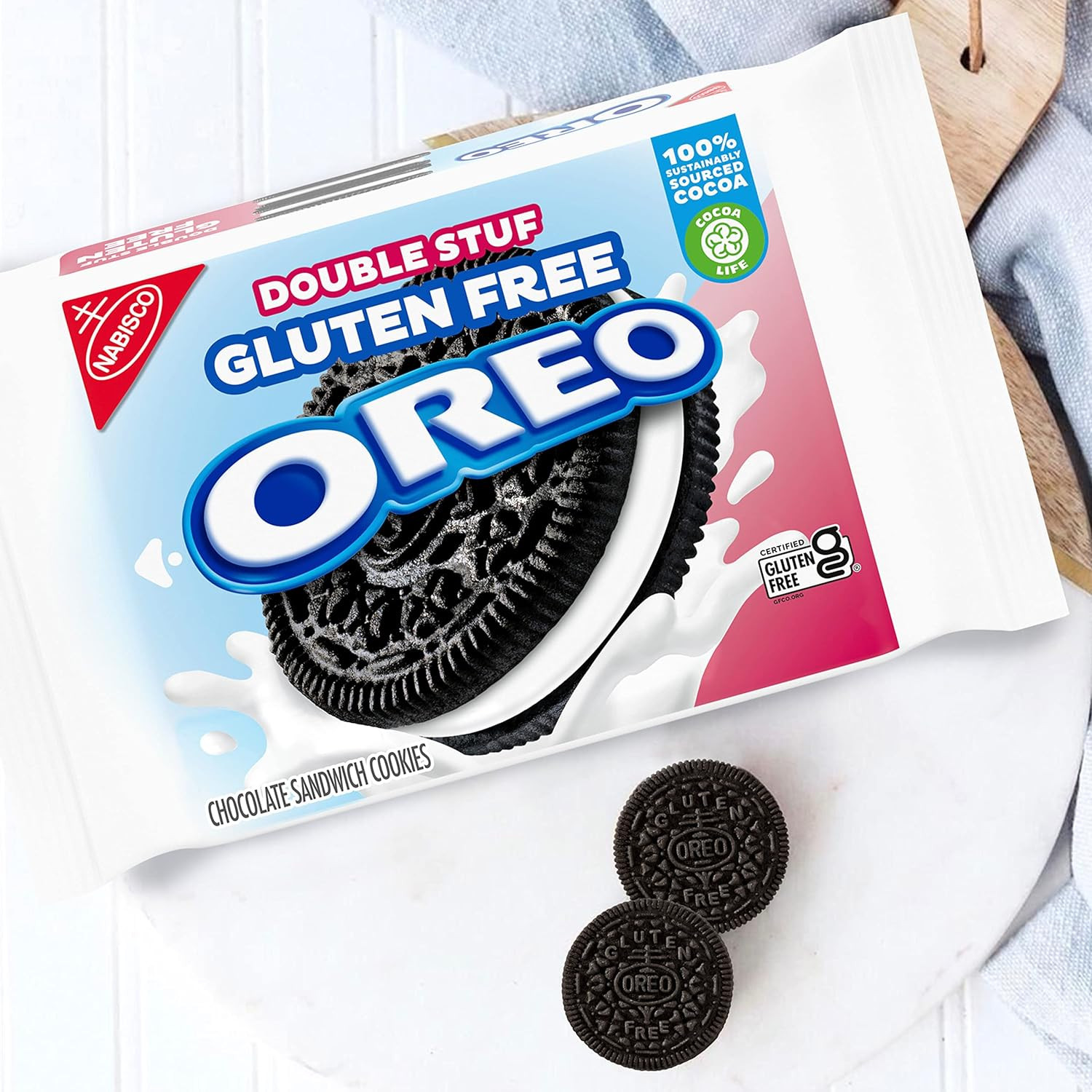 OREO Double Stuf Gluten Free Chocolate Sandwich Cookies, Gluten Free Cookies, - 14.03 oz