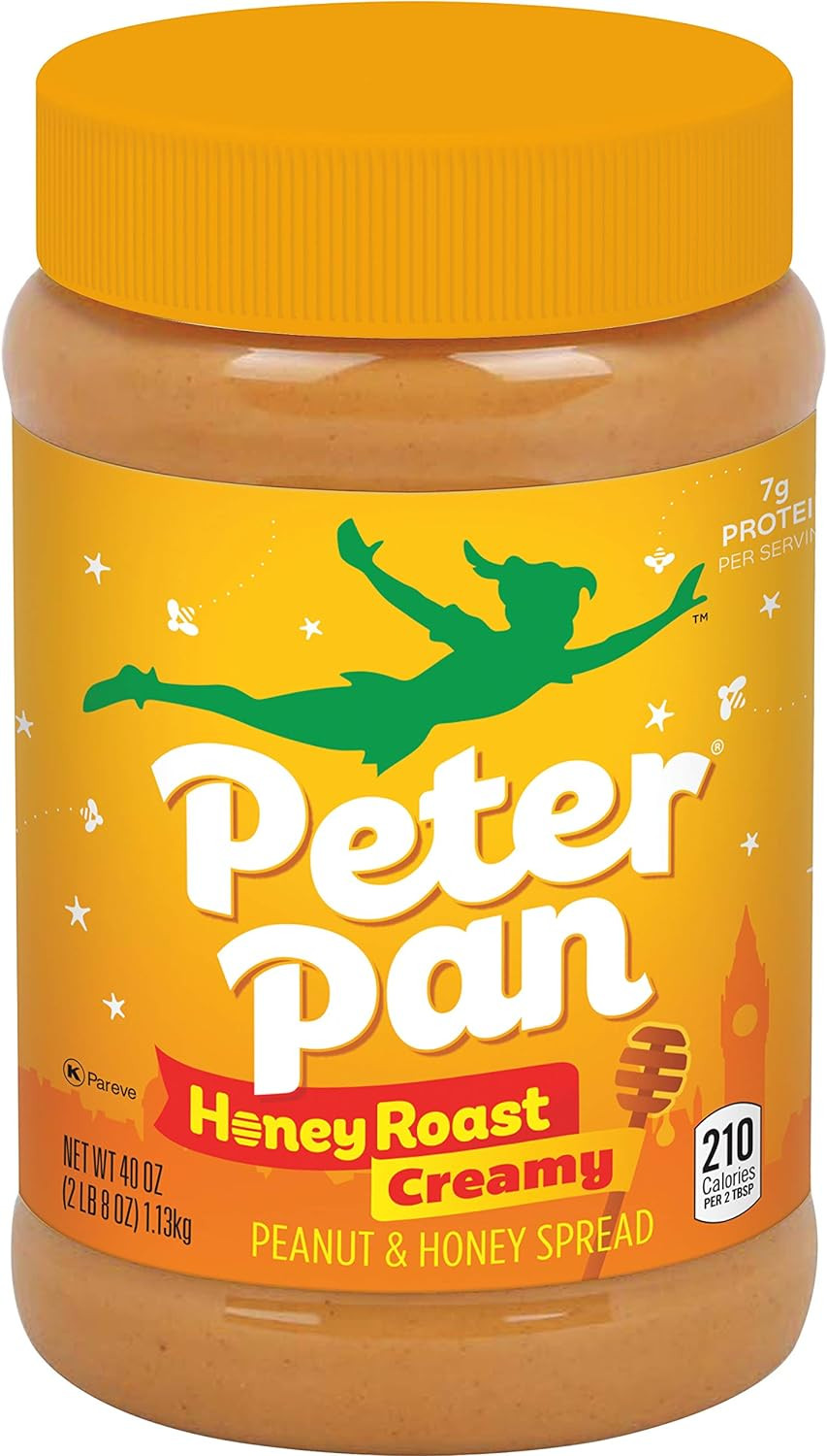 Peter Pan Honey Roast Creamy Peanut and Natural Honey Spread, 40-Ounce (Pack of 2)