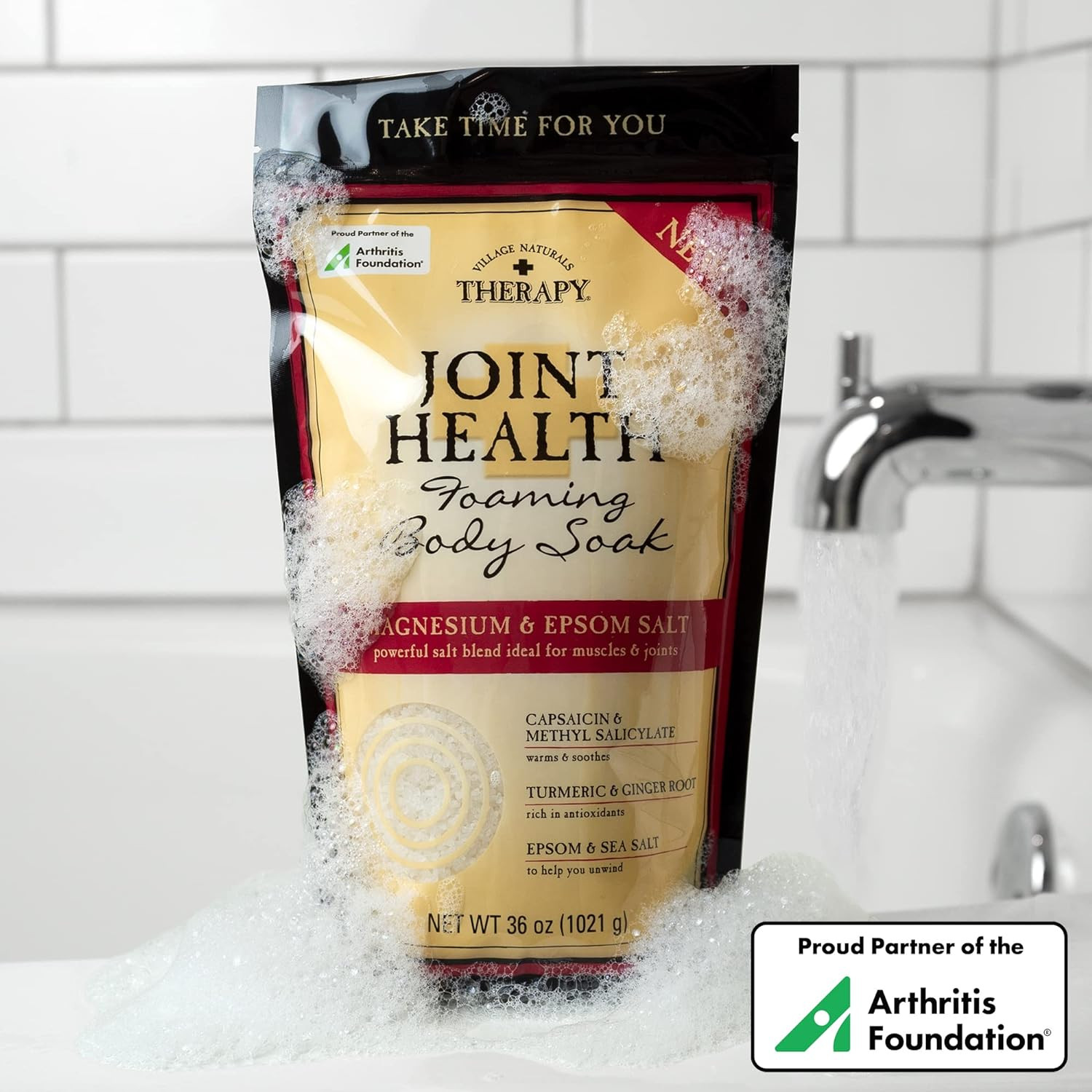 Village Naturals Therapy, Joint Health Foaming Bath Soak, 36 oz, Pack of 2