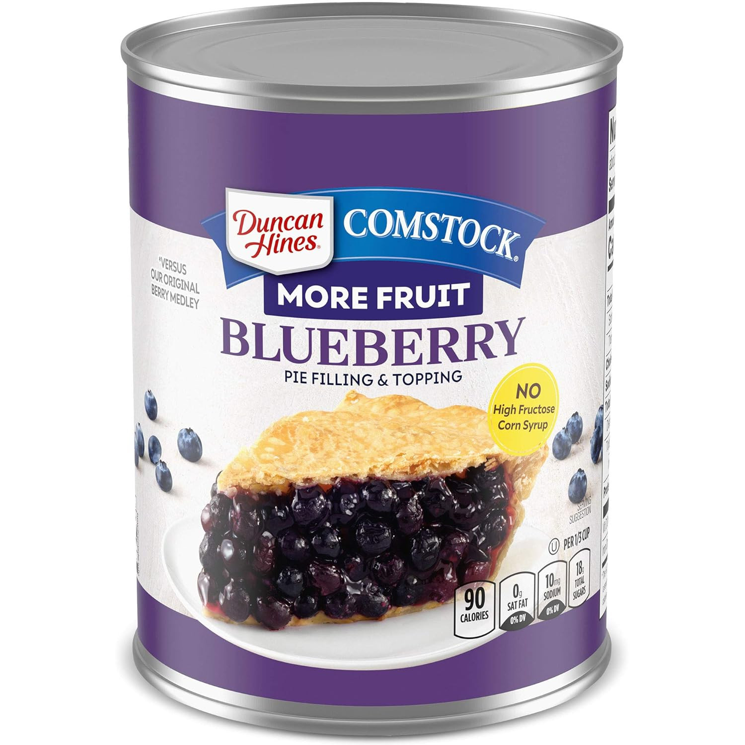 Duncan Hines Comstock More Fruit Pie Filling & Topping, Blueberry, 21 Ounce