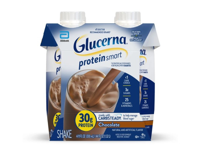 Glucerna Protein Smart Diabetic Shake, Chocolate, 11 fl oz carton, 4 Count